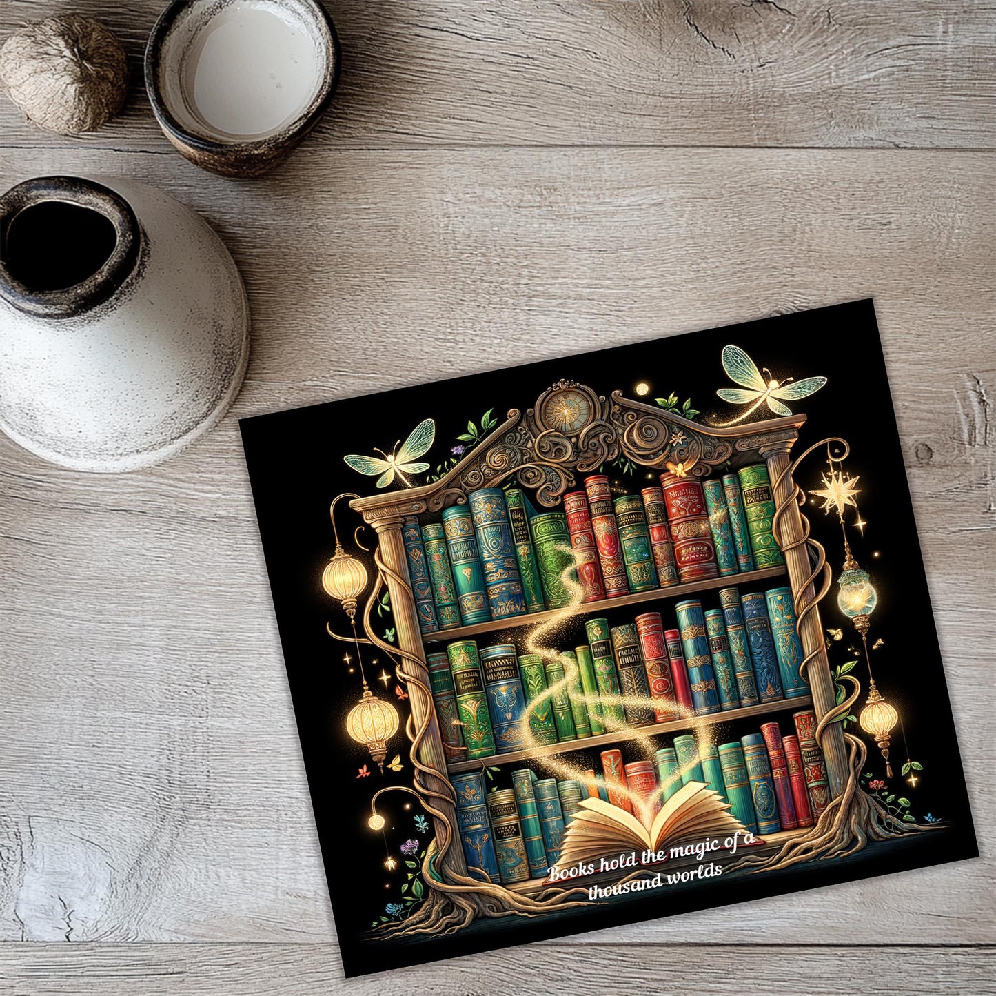 a picture of a book shelf with books on it