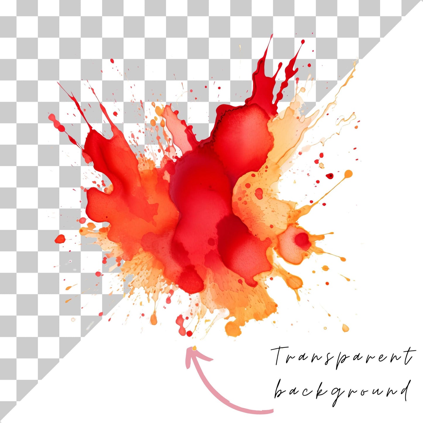 Vibrant watercolor splatter clipart