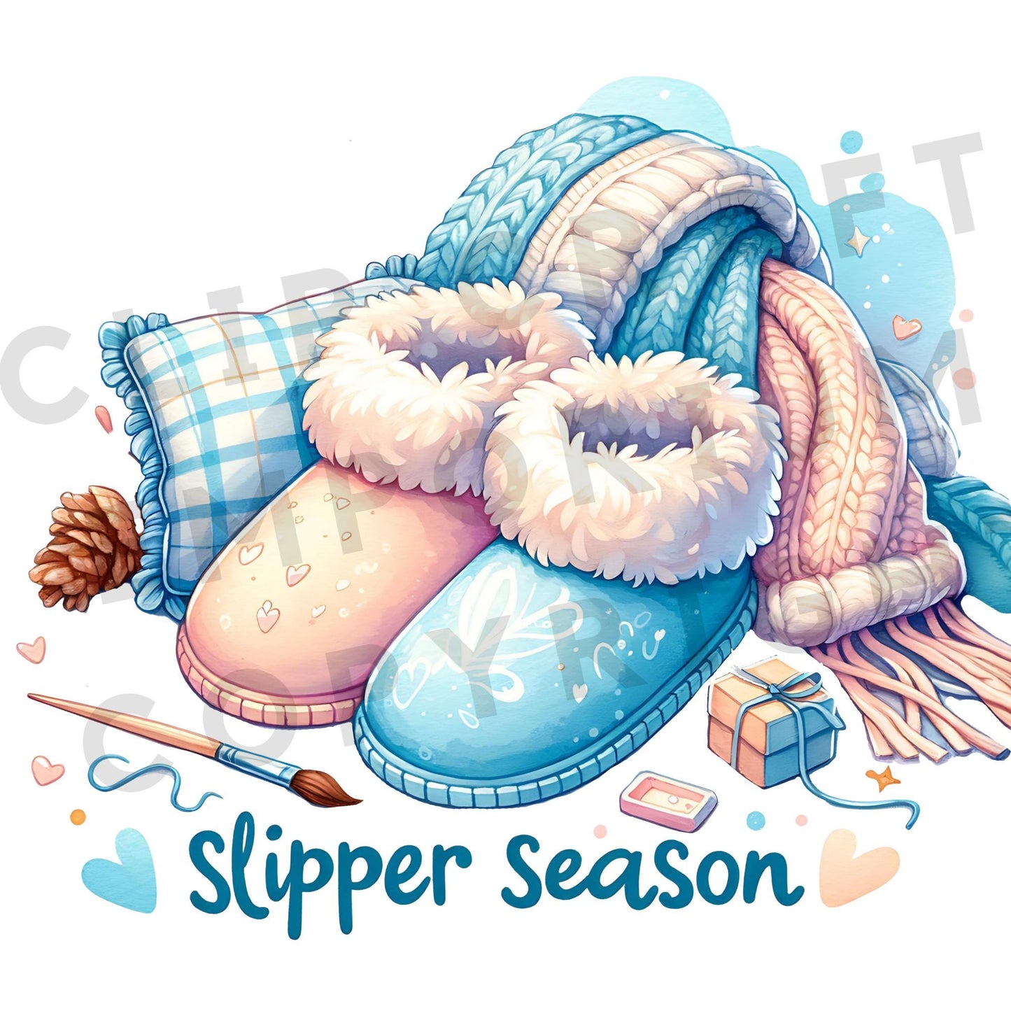 Watercolor Cozy Self Care Clipart