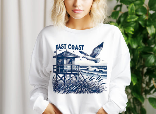 East Coast Summer PNG – Coastal Ocean Sailboat Sublimation Design