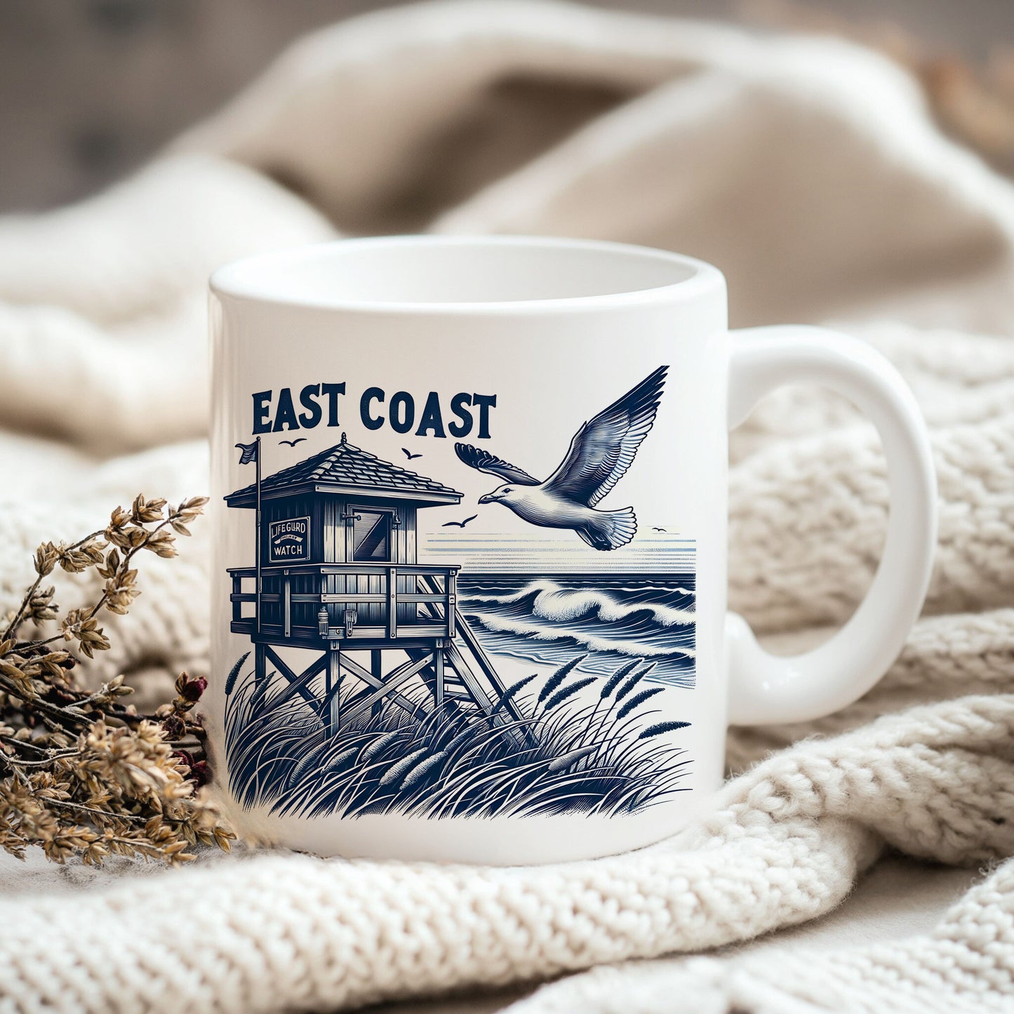 East Coast Summer PNG – Coastal Ocean Sailboat Sublimation Design