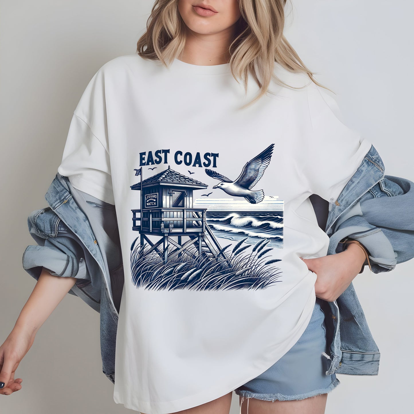 East Coast Summer PNG – Coastal Ocean Sailboat Sublimation Design