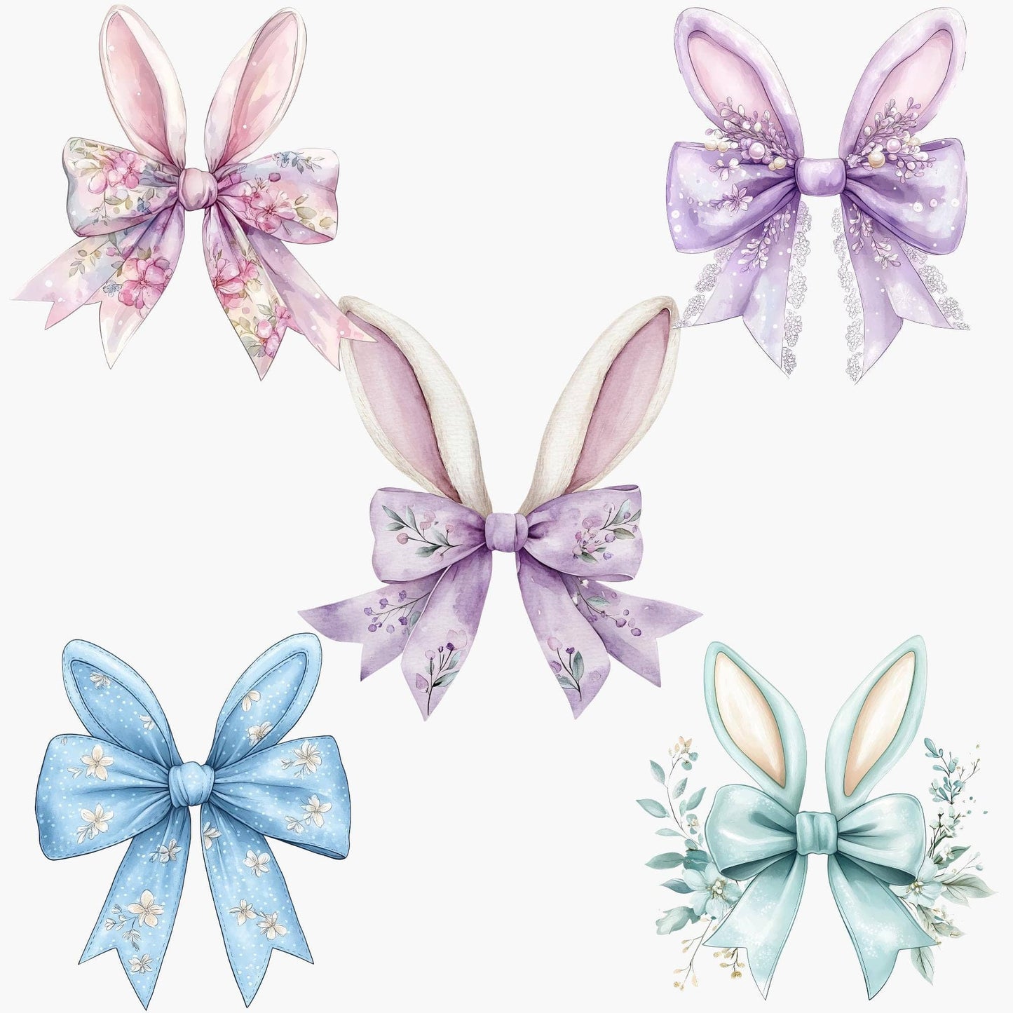 Easter Coquette Bows Clipart