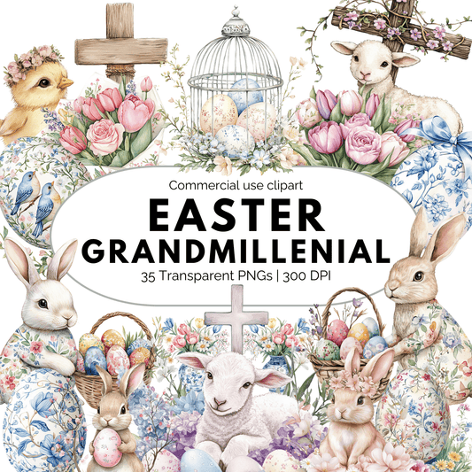 Easter Grandmillennial Clipart