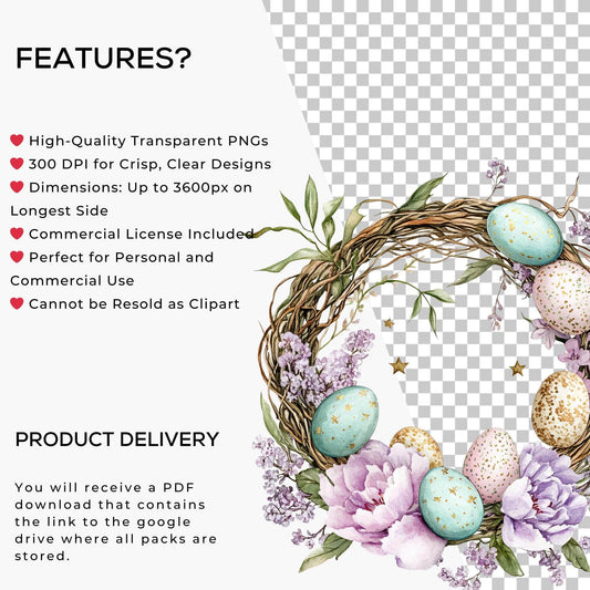 Easter Wreath Clipart