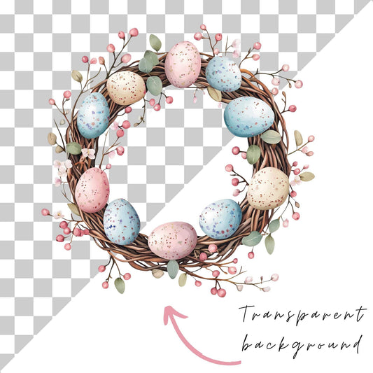 Easter Wreath Clipart Single