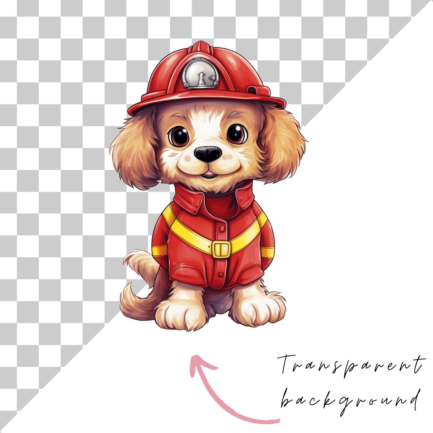 Watercolor Firetruck Clipart
