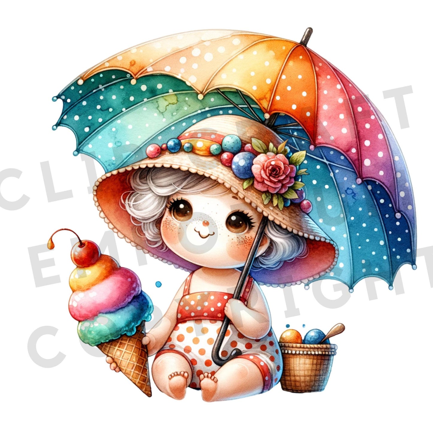 Quirky Old Lady Clipart