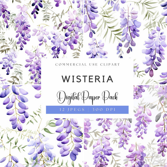 Wisteria Seamless Pattern Digital Paper