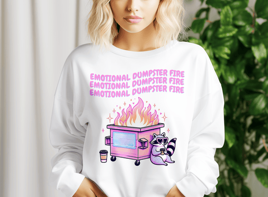 Emotional Dumpster Fire PNG – Funny Skeleton Mental Health Shirt Sublimation Design