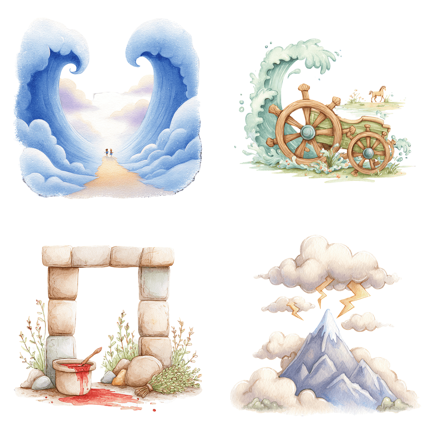 Exodus Bible Story Clipart Bundle | Christian Kids PNGs | Moses Biblical Commercial Use Clipart
