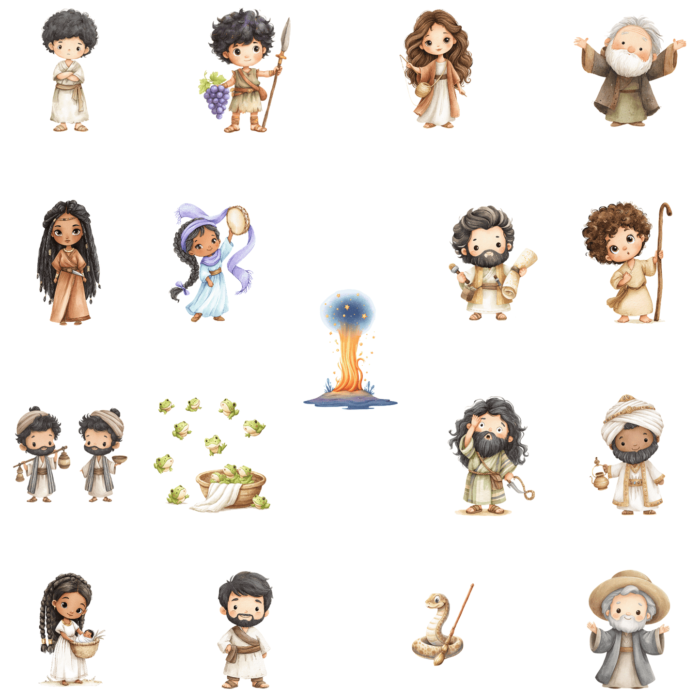 Exodus Bible Story Clipart Bundle | Christian Kids PNGs | Moses Biblical Commercial Use Clipart