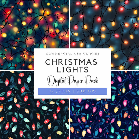 Christmas Lights Digital Papers