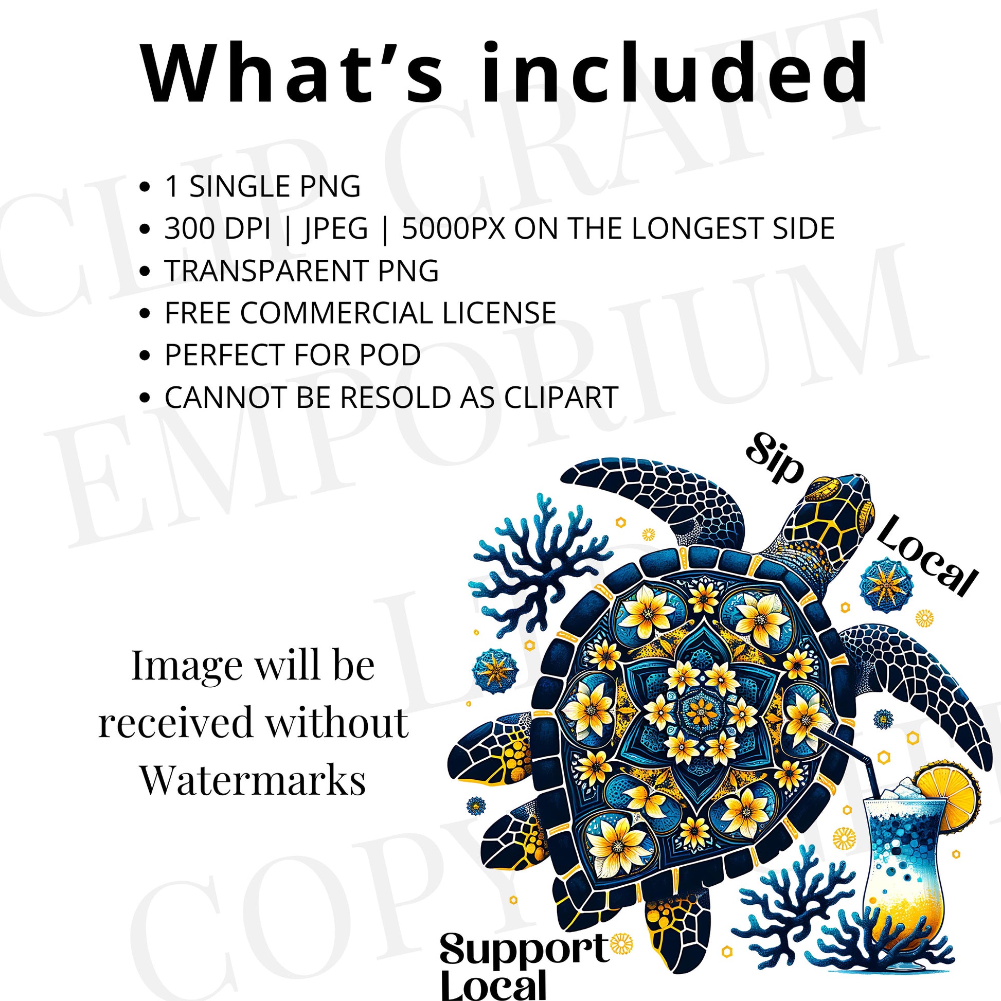 a picture of a sea turtle with the words what's included