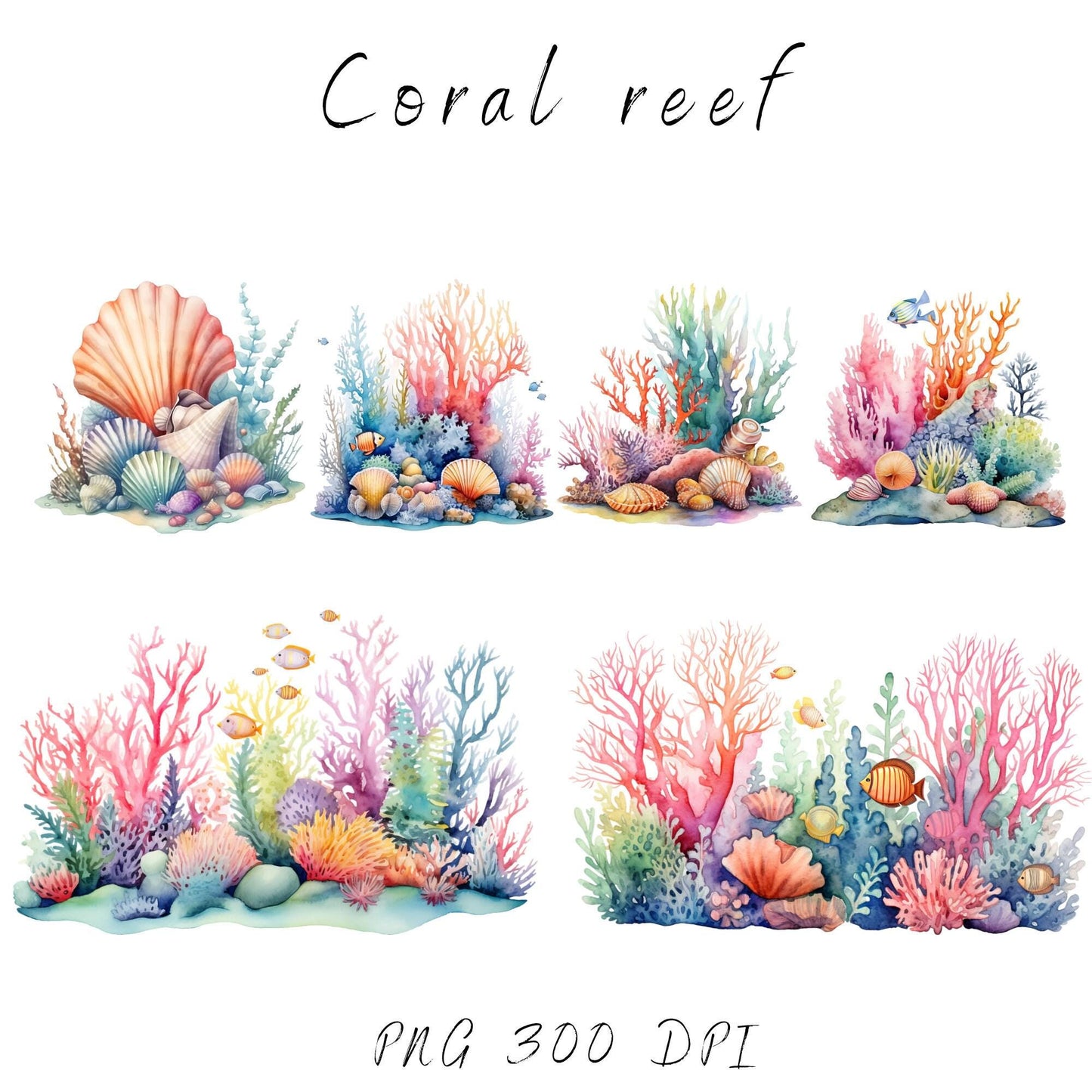 Watercolor Under the Sea Clipart