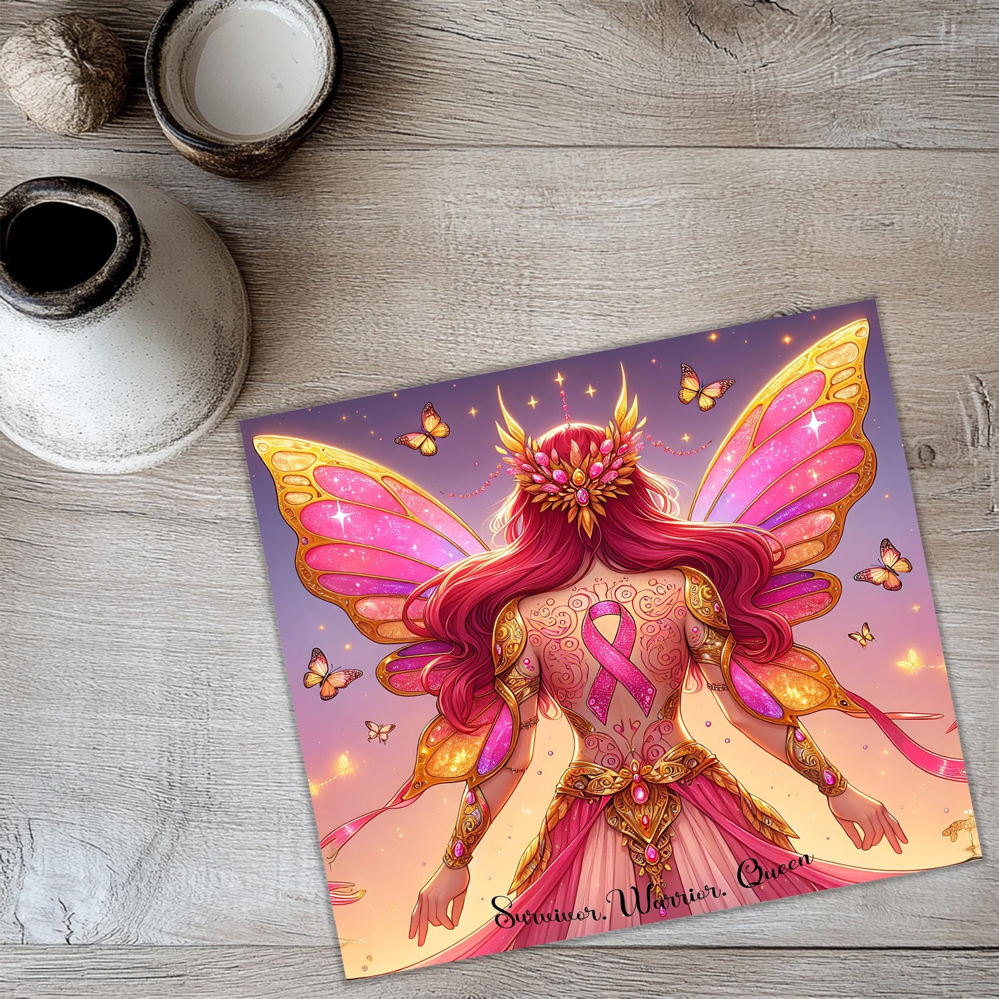 a picture of a woman with a pink ribbon on her breast