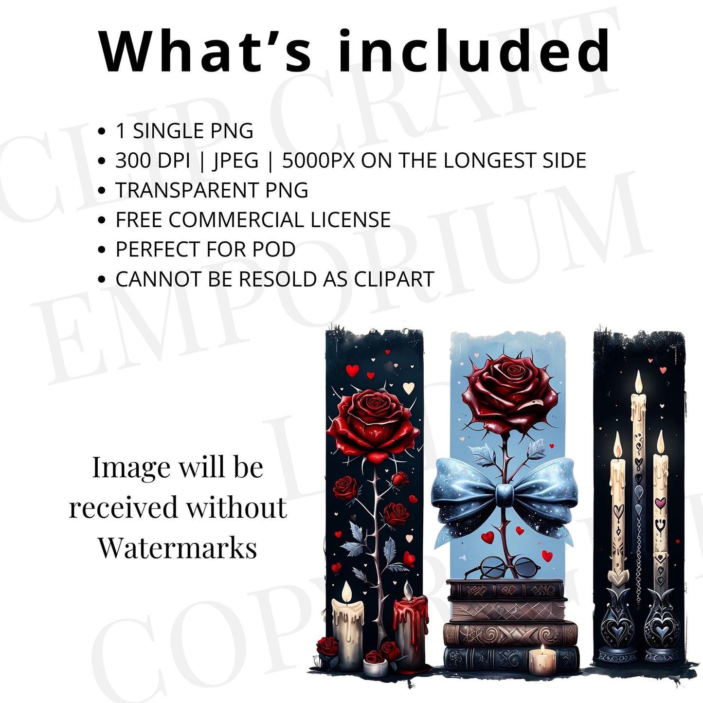 Rosa gótica sublimada PNG | Diseño de rosa roja romántica oscura | Camiseta moderna PNG | Arte gótico sublimado | Descarga digital