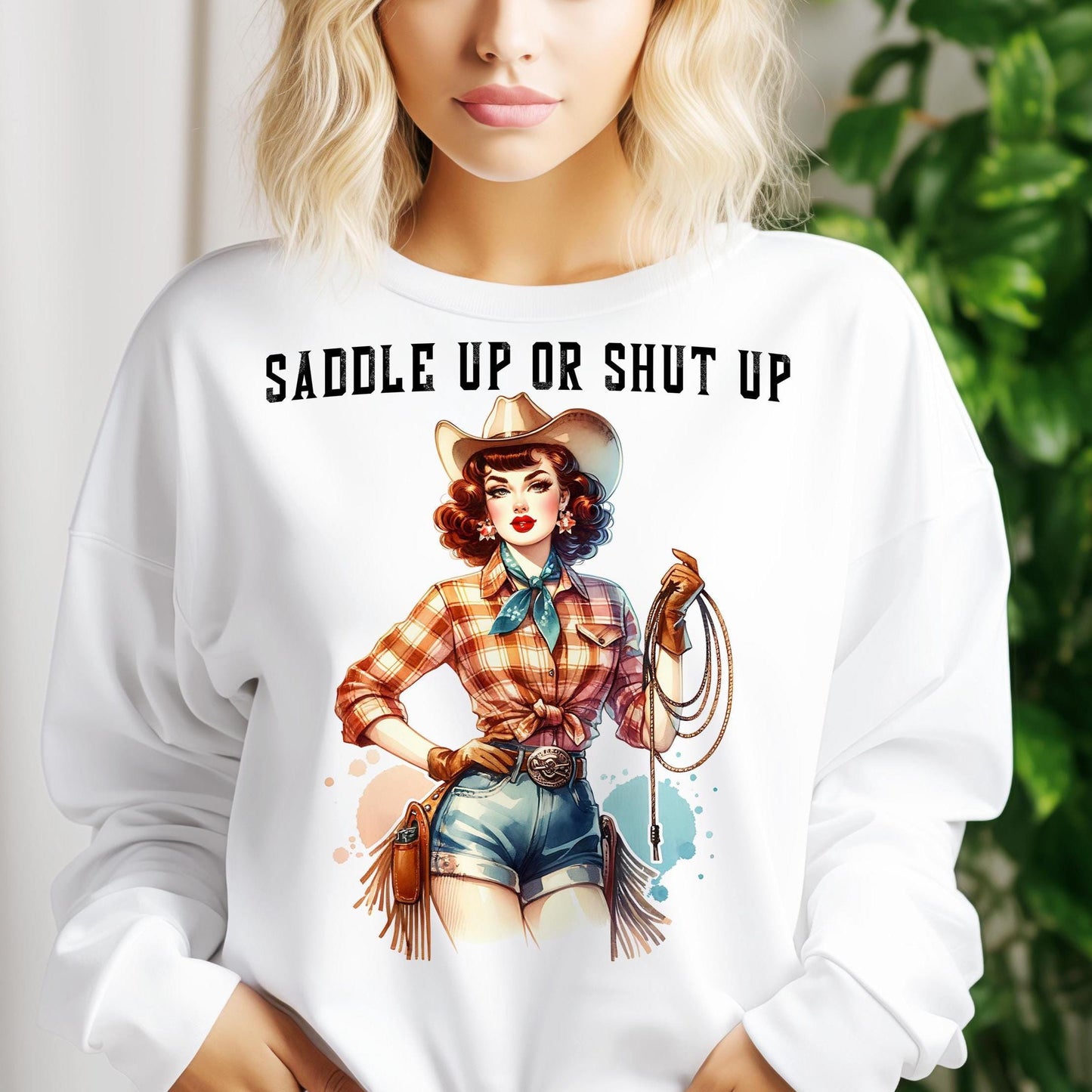 Pin Up Cowgirl PNG Retro