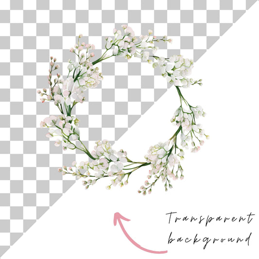 Babys Breath Wreath Clipart