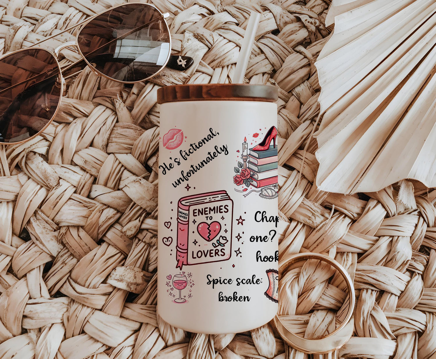 a coffee mug with a picture of a book on it