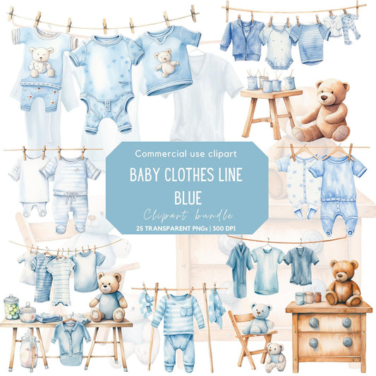 Watercolor Baby Clothes Line