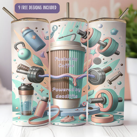 a set of three coffee mugs with illustrations on them
