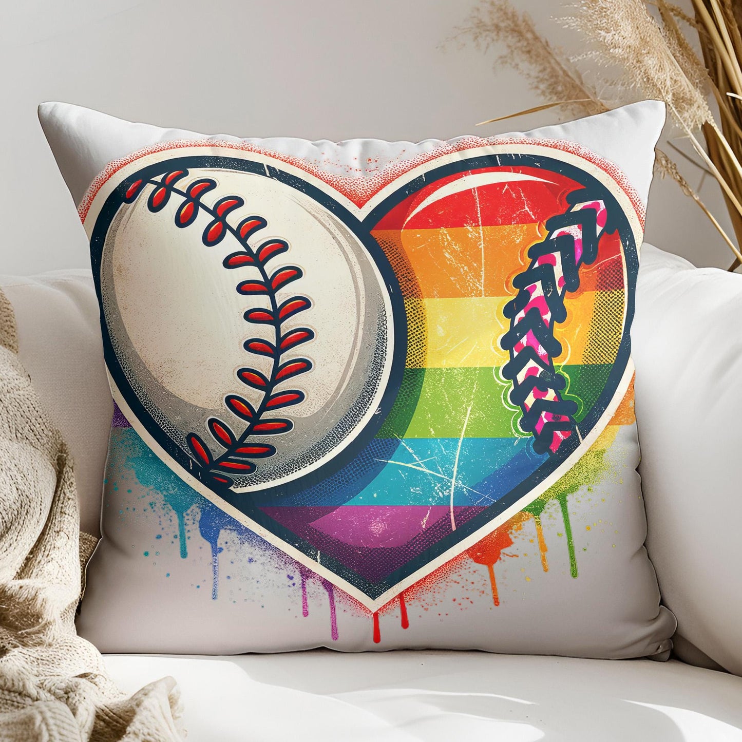 Distressed Split Baseball PNG