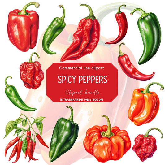 Watercolor Spicy Pepper Clipart