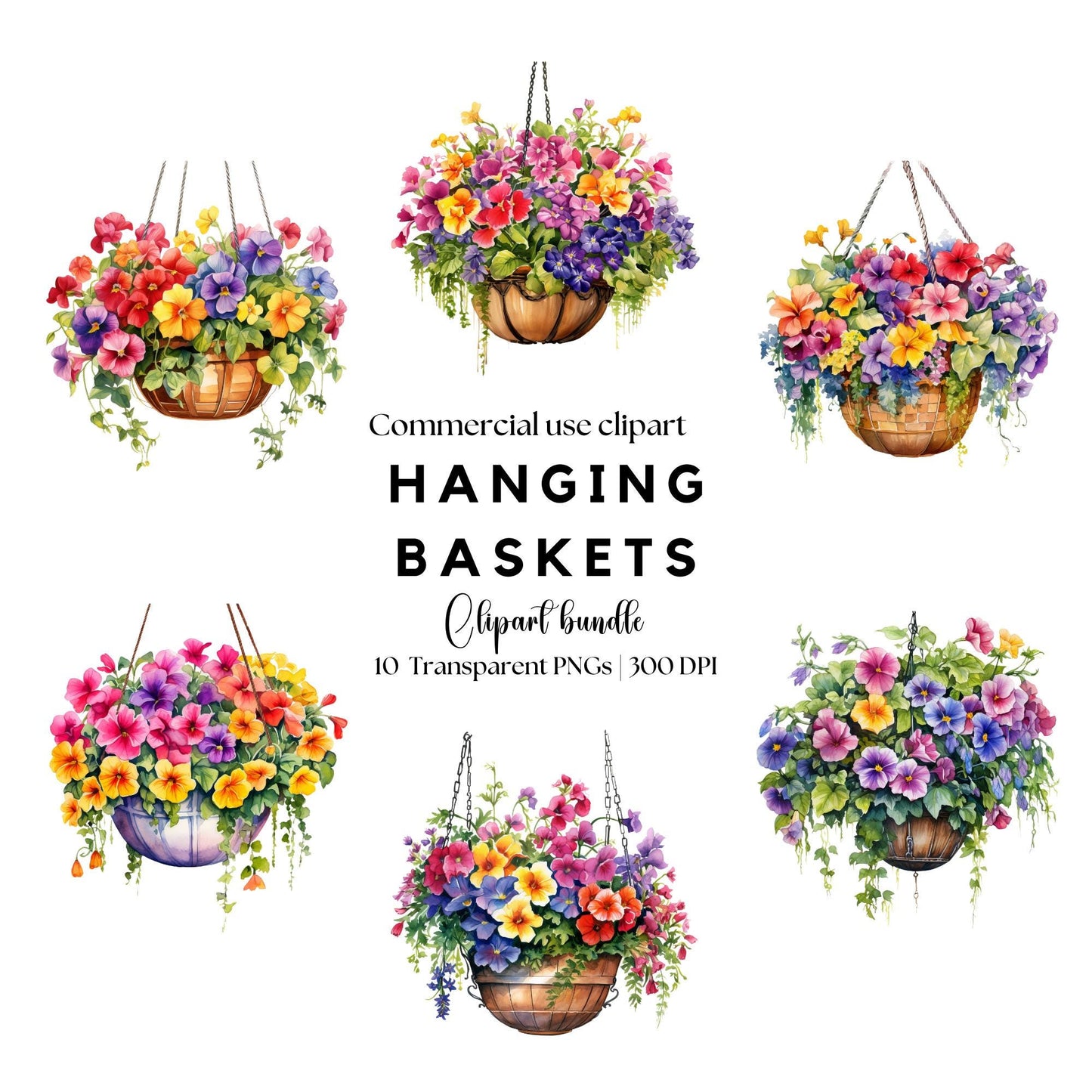 Hanging baskets clipart