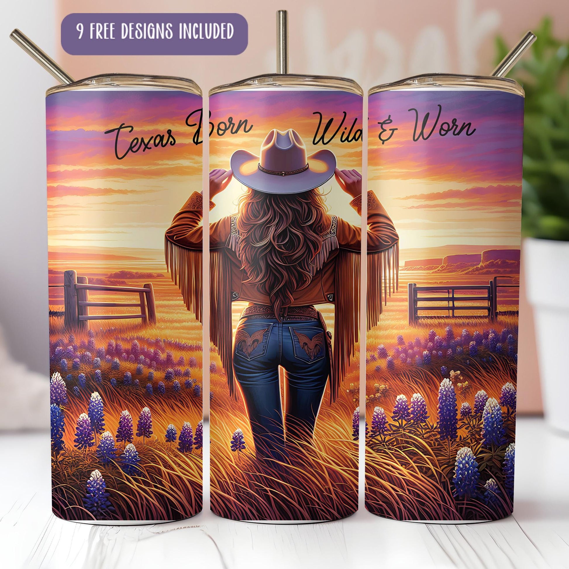 three canisters with a picture of a woman wearing a cowboy hat