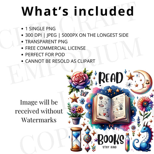 Read Books Be Kind Stay Weird PNG Shirt Design