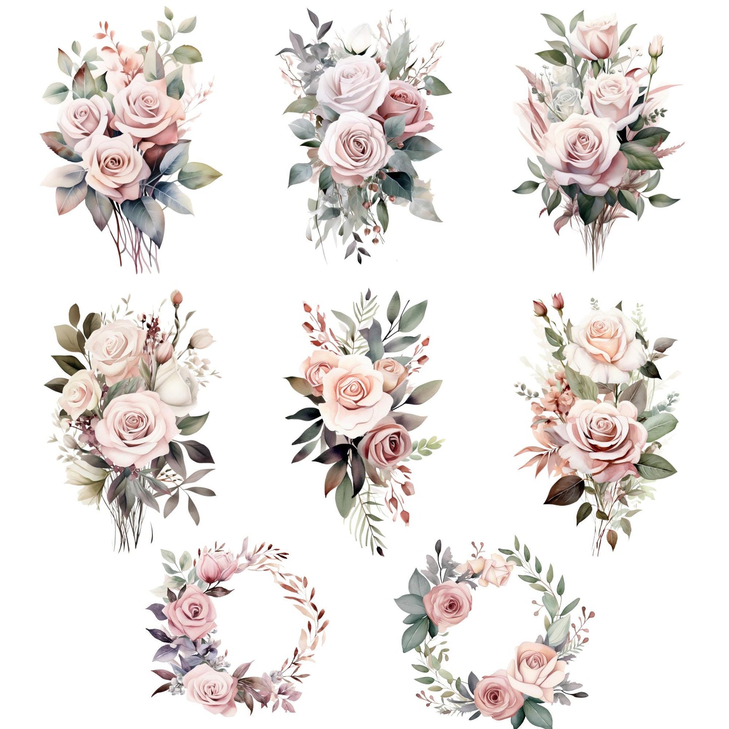 Clipart de rosa polvorienta rosa