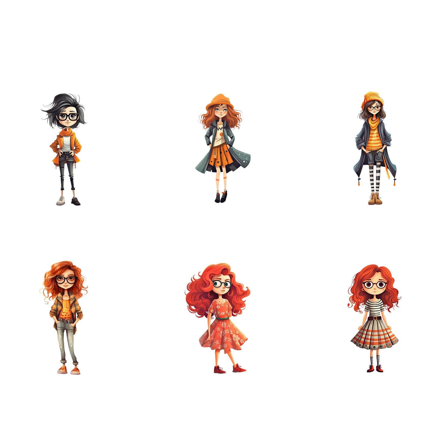 Quirky Girls Clipart