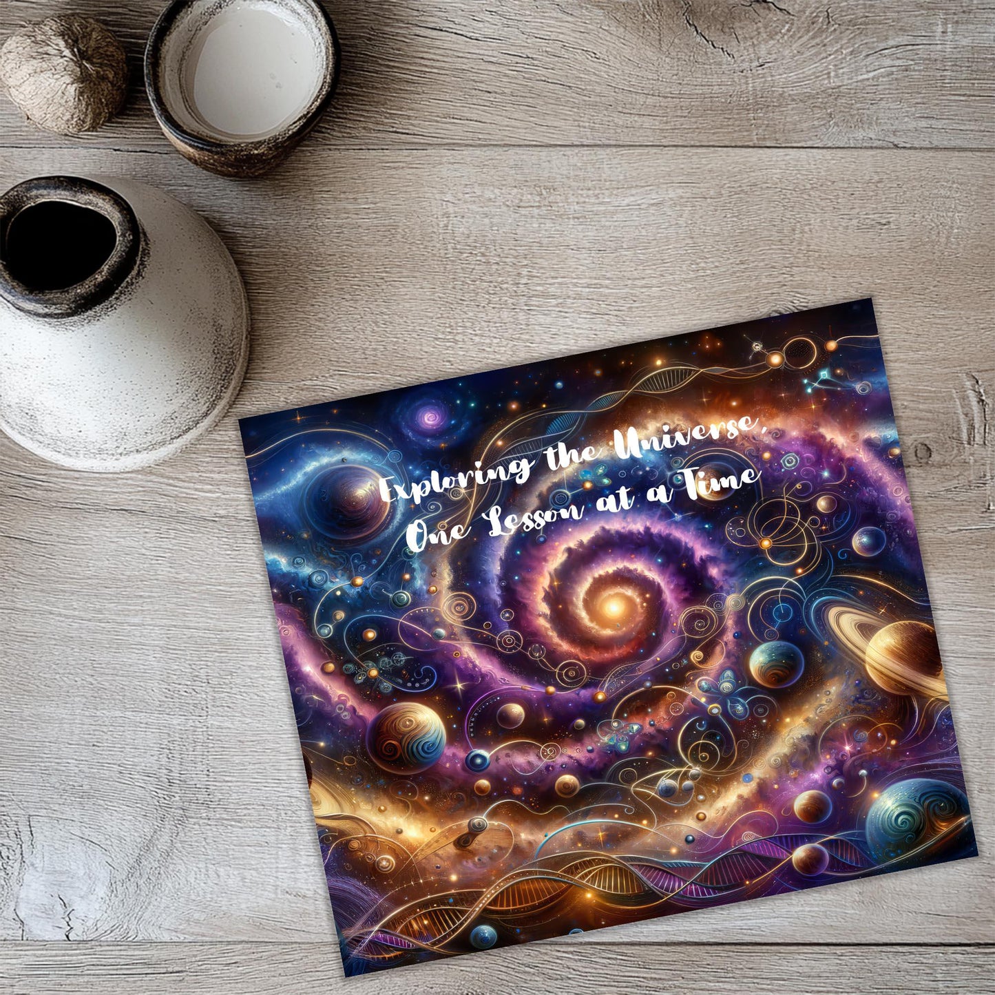 a greeting card with a picture of a spiral design