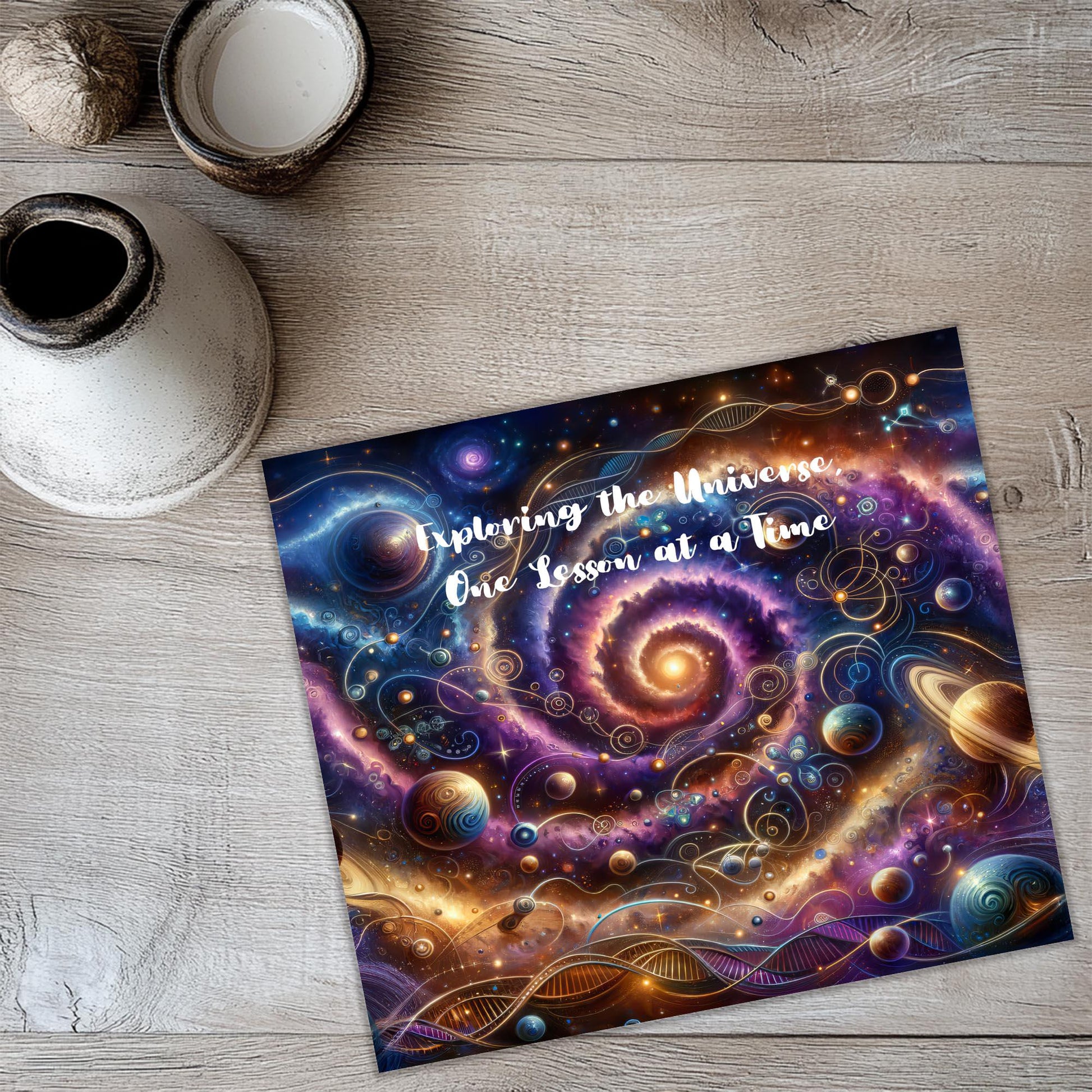 a greeting card with a picture of a spiral design