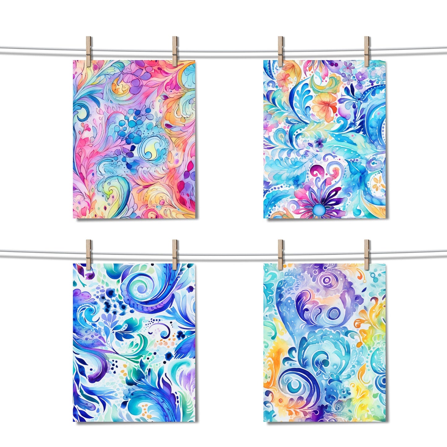 Papeles digitales con estampado de cachemira