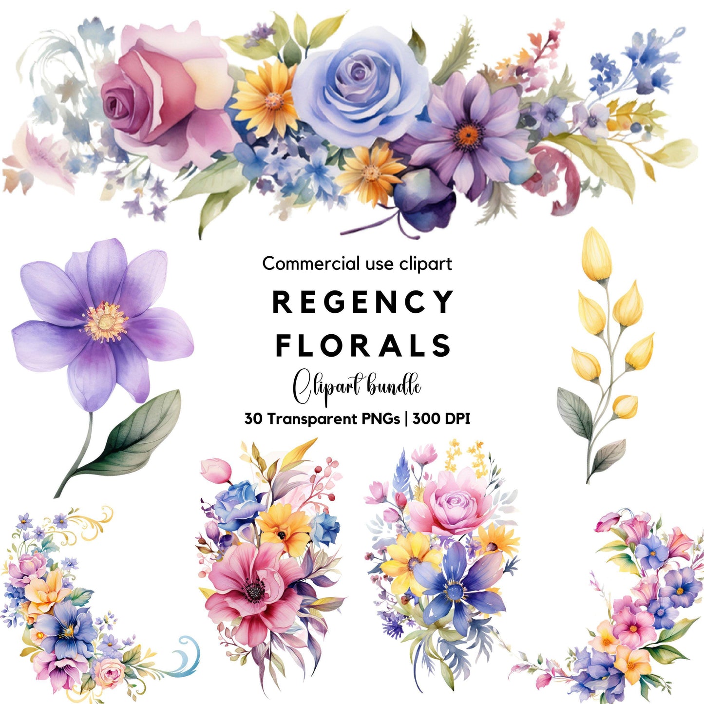 Regency Florals Clipart