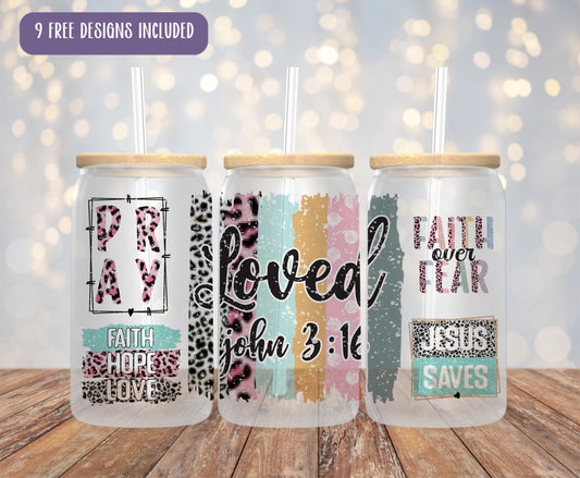 three personalized tumblers with different designs on them