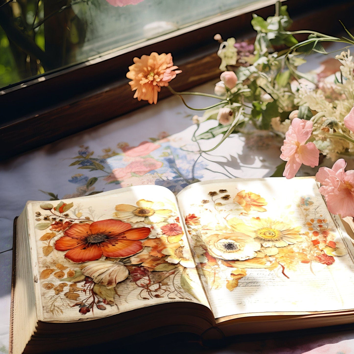 Fall Floral Junk Journal Pages Vol2