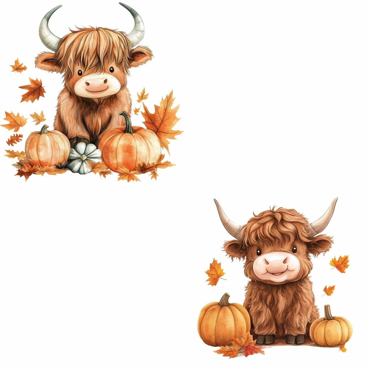 Fall Highland Cow Clipart
