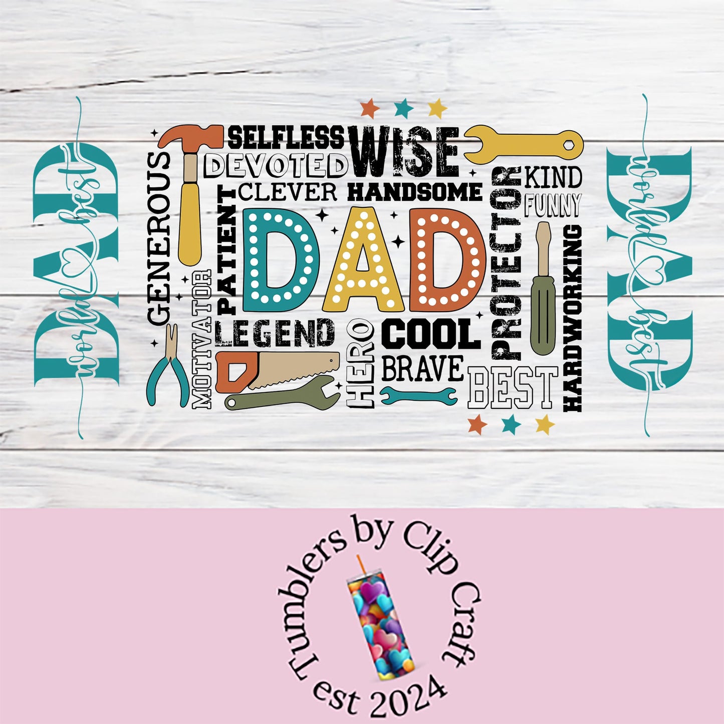 a picture of a dad's day card with the words dad on it