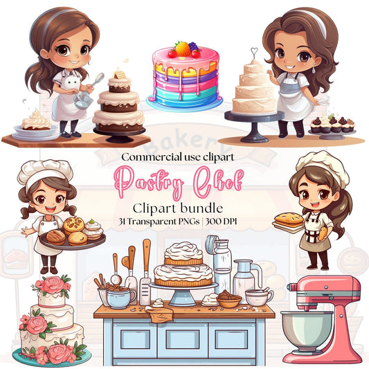 Cute Pastry Chef Clipart