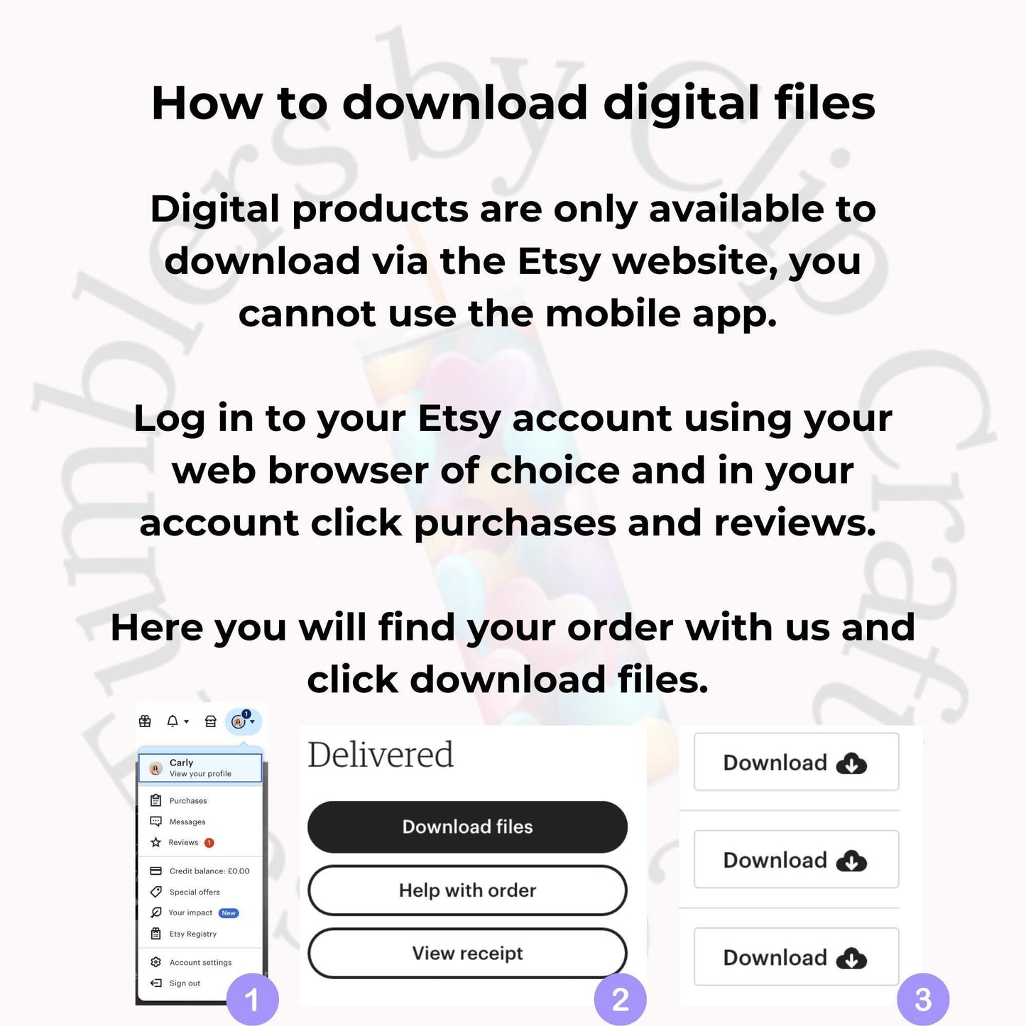 a screenshot of a website with the text how to download digital files