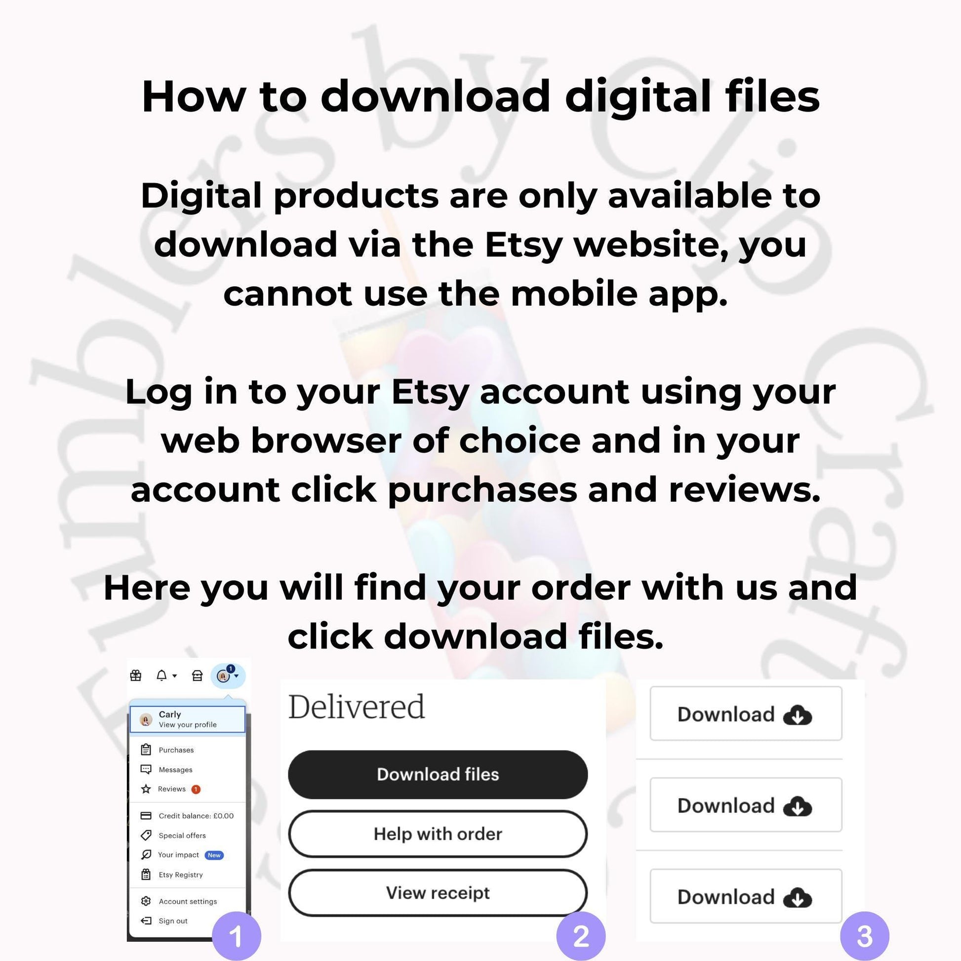 a screenshot of a website with the text how to download digital files