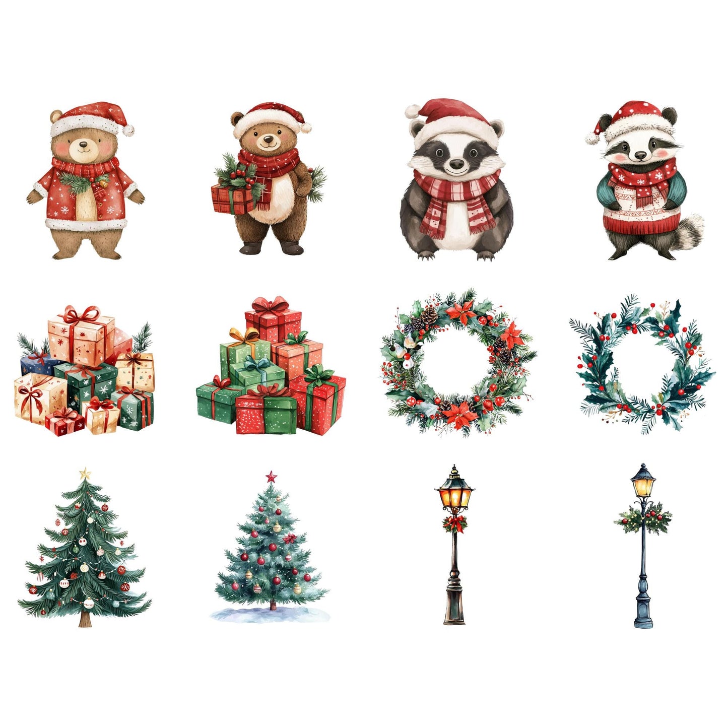 Christmas Woodland Animals Clipart