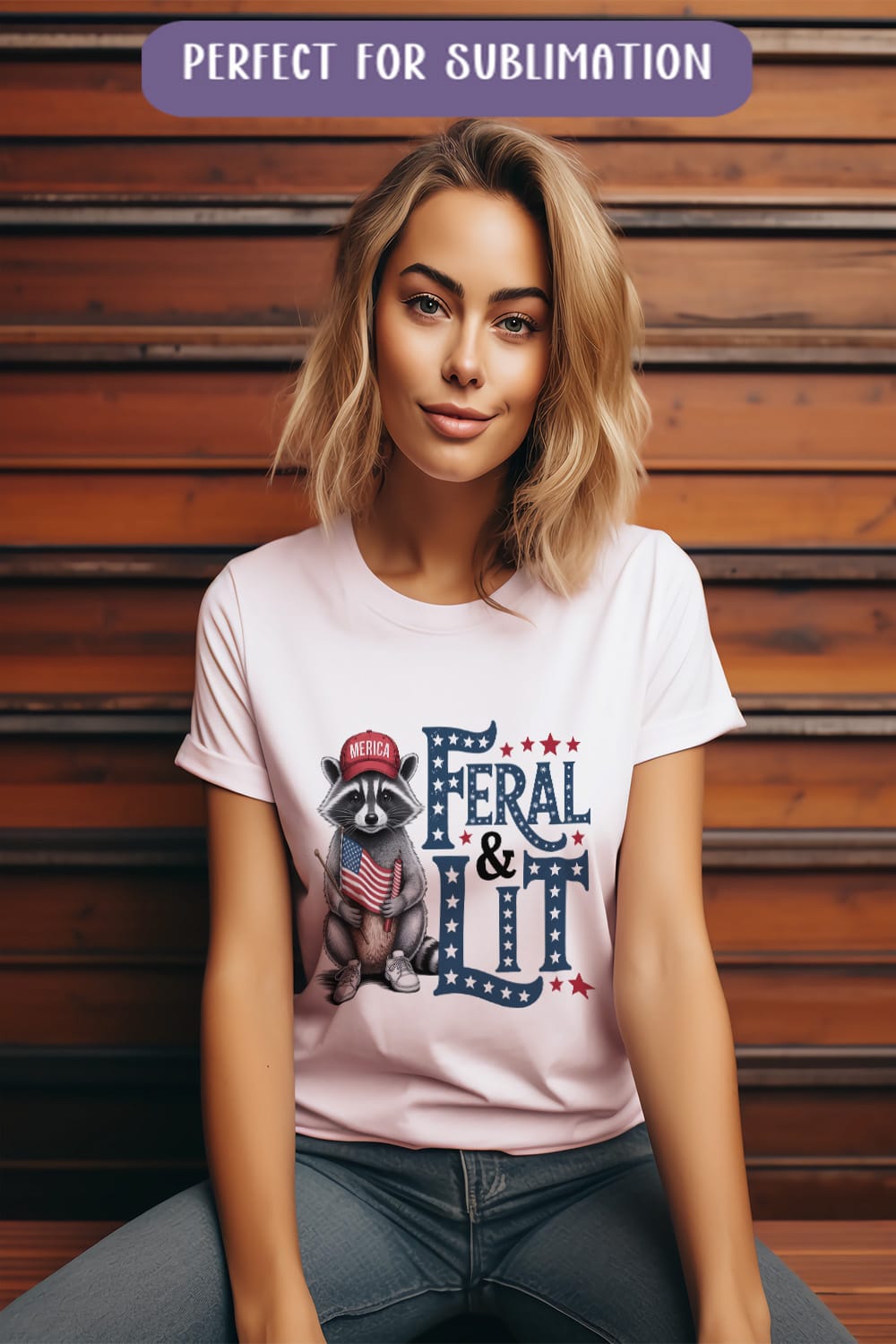 a woman wearing a t - shirt that reads, perfect for sublimation