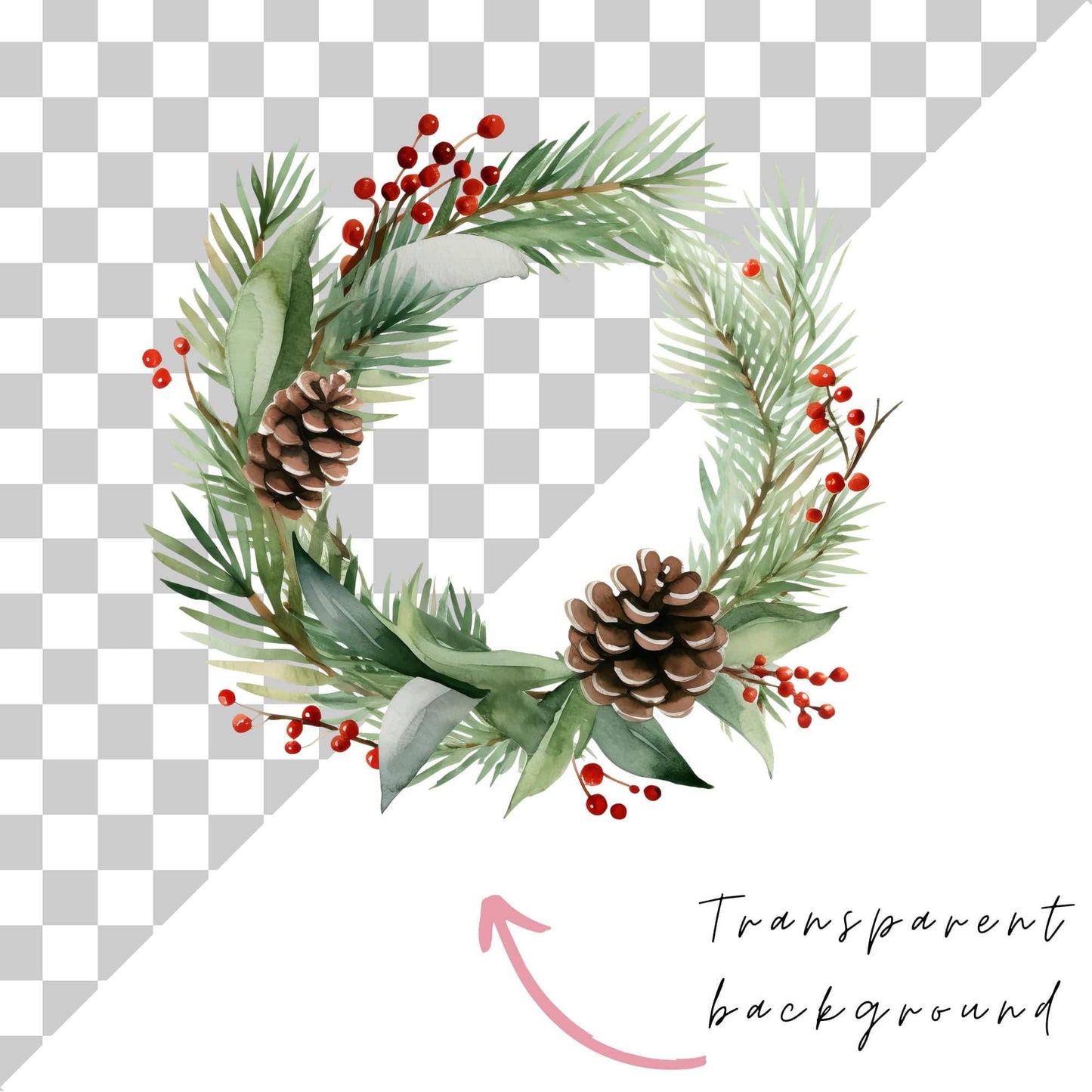 Festive Wreath Clipart Single