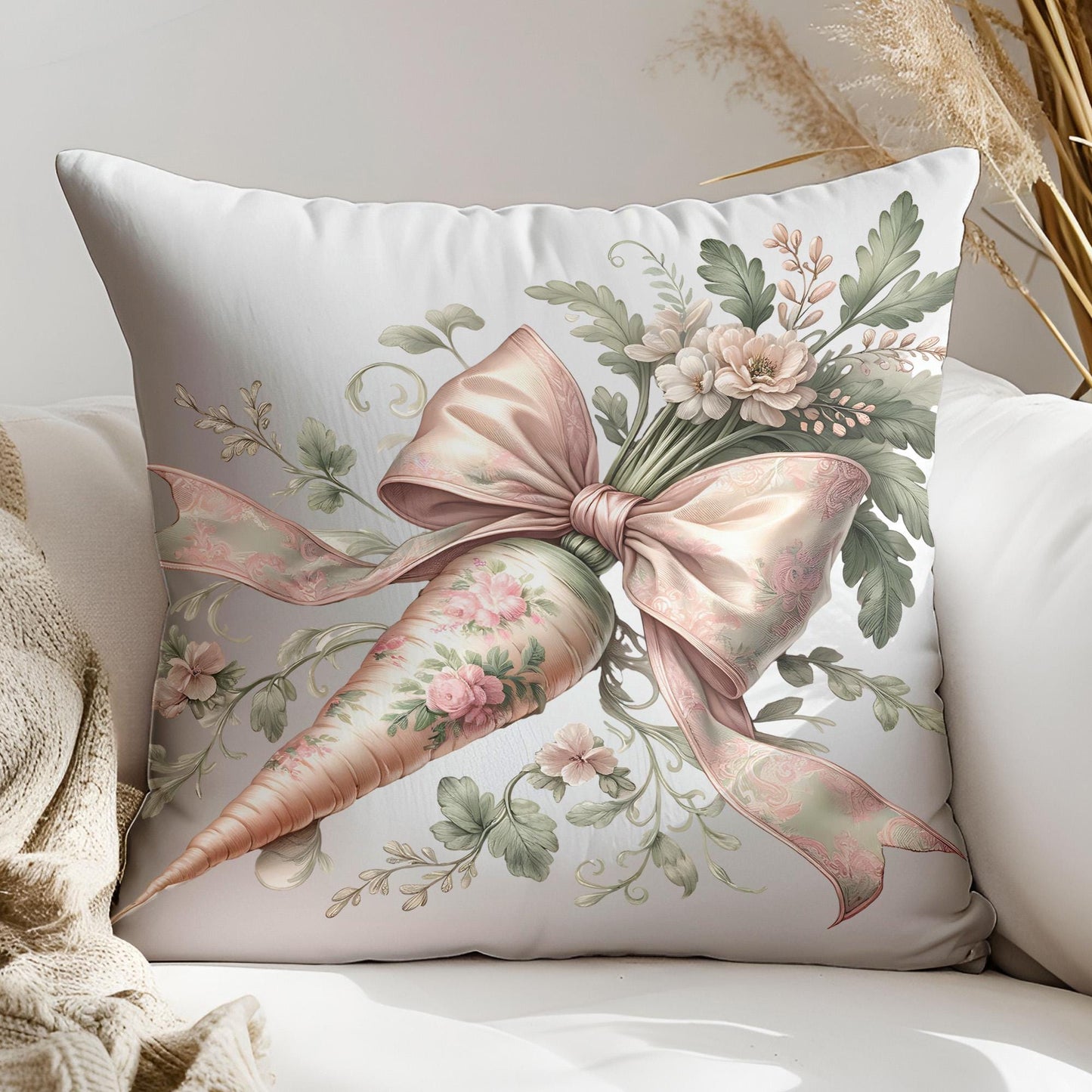Floral Easter Carrot Coquette PNG