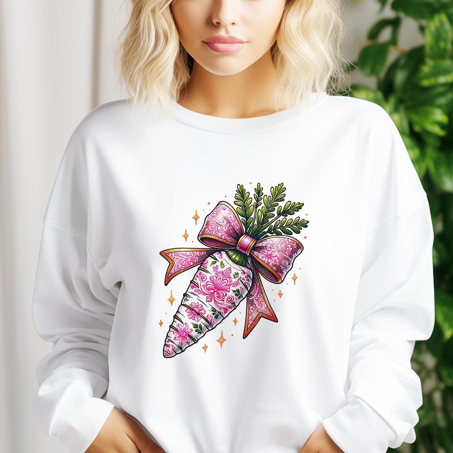 Floral Easter Carrot Coquette PNG