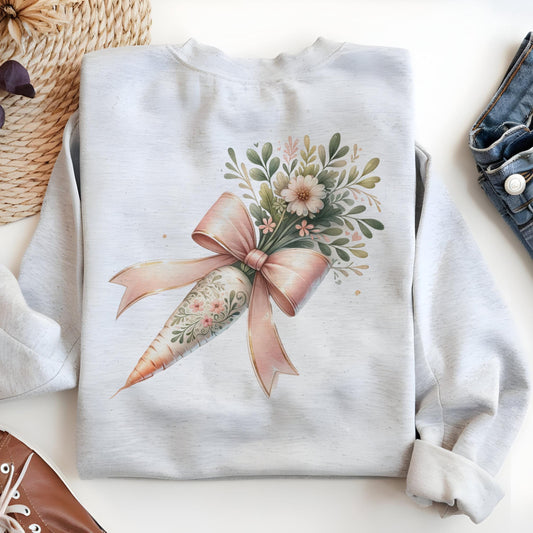 Floral Easter Carrot Coquette PNG